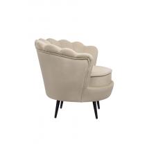  Низкое кресло ракушка Pearl Taupe на черных ножках, фото 3 