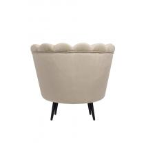  Низкое кресло ракушка Pearl Taupe на черных ножках, фото 4 