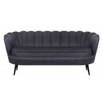  Диван ракушка для гостиниц Pearl Triple Black на черных ножках, фото 1 
