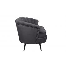  Диван ракушка для гостиниц Pearl Triple Black на черных ножках, фото 3 