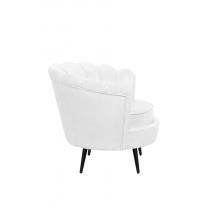  Низкое кресло ракушка Pearl White на черных ножках, фото 3 