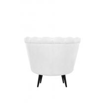  Низкое кресло ракушка Pearl White на черных ножках, фото 4 