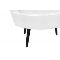  Низкое кресло ракушка Pearl White на черных ножках, фото 7 