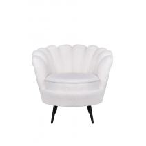  Низкое кресло ракушка Pearl цвет белый на черных ножках, фото 1 