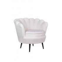  Низкое кресло ракушка Pearl цвет белый на черных ножках, фото 2 