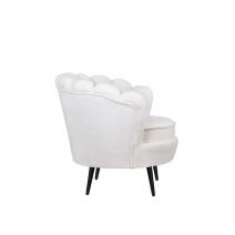  Низкое кресло ракушка Pearl цвет белый на черных ножках, фото 3 