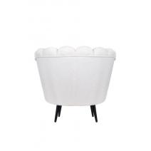  Низкое кресло ракушка Pearl цвет белый на черных ножках, фото 4 