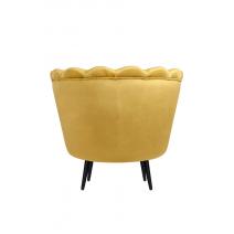  Низкое кресло ракушка Pearl Yellow на черных ножках, фото 4 