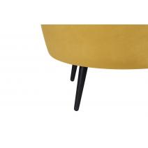  Низкое кресло ракушка Pearl Yellow на черных ножках, фото 7 