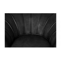  Низкое кресло ракушка Pearl Black V2 на черных ножках, фото 6 