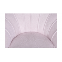  Низкое кресло ракушка Pearl Pink Boucle на черных ножках, фото 6 