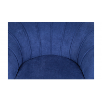  Низкое кресло ракушка Pearl синий на черных ножках, фото 6 