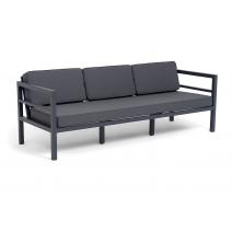  "Эстелья" диван 3-местный, каркас алюминий темно-серый (RAL7024) муар, ткань темно-серая 027, фото 2 