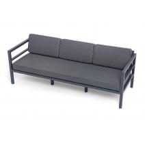  "Эстелья" диван 3-местный, каркас алюминий темно-серый (RAL7024) муар, ткань темно-серая 027, фото 4 