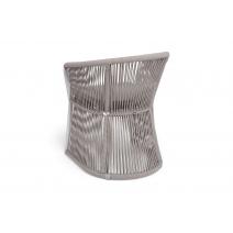  "Романо" стул плетеный из роупа, каркас алюминий белый муар, роуп бежевый круглый, ткань бежевая 15052, фото 5 