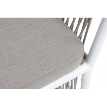  "Романо" стул плетеный из роупа, каркас алюминий белый муар, роуп бежевый круглый, ткань бежевая 15052, фото 7 