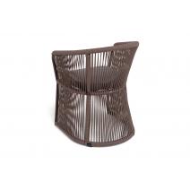  "Романо" стул плетеный из роупа, каркас алюминий коричневый (RAL8016) муар, роуп коричневый круглый, ткань темно-серая 027, фото 5 