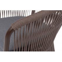  "Романо" стул плетеный из роупа, каркас алюминий коричневый (RAL8016) муар, роуп коричневый круглый, ткань темно-серая 027, фото 6 
