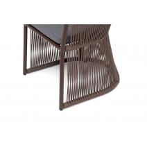  "Романо" стул плетеный из роупа, каркас алюминий коричневый (RAL8016) муар, роуп коричневый круглый, ткань темно-серая 027, фото 8 