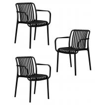  Набор 3 шт Стул обеденный DOBRIN WALTER ARM, черный (B-03), фото 1 