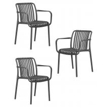  Набор 3 шт Стул обеденный DOBRIN WALTER ARM, темно-серый (GR-04), фото 1 