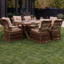  Обеденный комплект ISABELLA из искусственного ротанга (коричневый), фото 1 