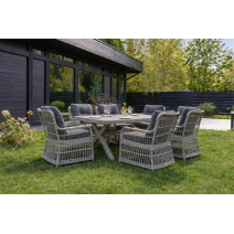  Обеденный комплект ISABELLA из искусственного ротанга (серый), фото 1 