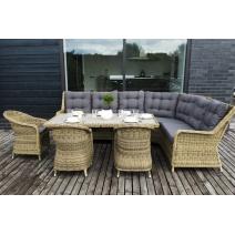  "Бергамо" обеденная группа угловая из искусственного ротанга, цвет соломенный, фото 2 