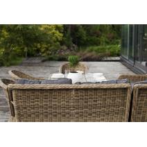  "Бергамо" обеденная группа угловая из искусственного ротанга, цвет соломенный, фото 12 