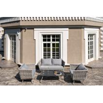  "Монако" лаунж-зона 4-местная из роупа со столом "Верона" (серый гранит), каркас светло-серый, роуп светло-серый, фото 2 