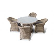  "Равенна" обеденная группа плетеная, цвет соломенный, фото 2 
