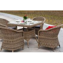  "Фредо" обеденная группа из искусственного ротанга, цвет соломенный, фото 4 