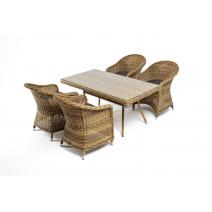  "Латте–140 R" обеденная группа плетеная, цвет соломенный, фото 4 