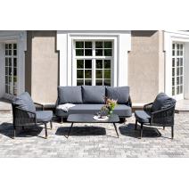  "Верона" лаунж-зона 5-местная плетеная из роупа (веревки), каркас алюминиевый темно-серый, роуп темно-серый, фото 1 