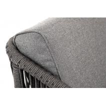  "Канны" кресло плетеное из роупа, основание дуб, роуп темно-серый круглый, ткань темно-серая 027, фото 5 