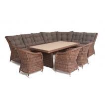  "Бергамо" обеденная группа угловая из искусственного ротанга, цвет коричневый, фото 1 
