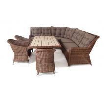  "Бергамо" обеденная группа угловая из искусственного ротанга, цвет коричневый, фото 2 