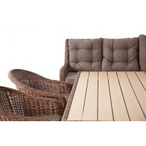  "Бергамо" обеденная группа угловая из искусственного ротанга, цвет коричневый, фото 3 