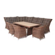  "Бергамо" обеденная группа угловая из искусственного ротанга, цвет коричневый, фото 4 