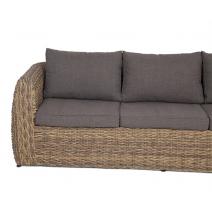  "Кальяри" диван из искусственного ротанга (гиацинт) трехместный, цвет соломенный, фото 3 