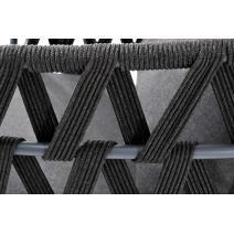  "Диего" кресло плетеное из роупа, каркас алюминий темно-серый (RAL7024) муар, роуп темно-серый круглый, ткань темно-серая 027, фото 8 