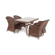  "Латте–140 R" обеденная группа плетеная, цвет коричневый, фото 1 