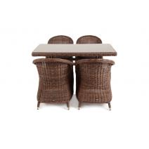  "Латте–140 R" обеденная группа плетеная, цвет коричневый, фото 2 