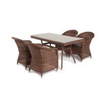  "Латте–140 R" обеденная группа плетеная, цвет коричневый, фото 3 