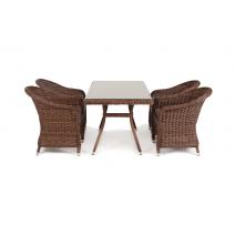  "Латте–140 R" обеденная группа плетеная, цвет коричневый, фото 4 