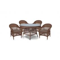  "Эспрессо–120 S" обеденная группа плетеная, цвет коричневый, фото 1 