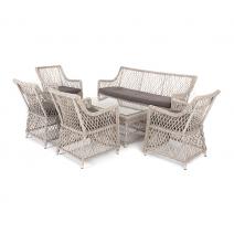  "Асти" лаунж-зона из искусственного ротанга на 6 персоны, цвет бежевый, фото 1 