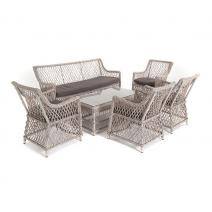  "Асти" лаунж-зона из искусственного ротанга на 6 персоны, цвет бежевый, фото 3 