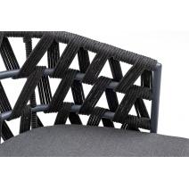  "Диего" стул плетеный из роупа, каркас из стали темно-серый (RAL7024) муар, роуп темно-серый круглый, ткань темно-серая 027, фото 6 