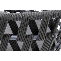  "Диего" стул плетеный из роупа, каркас из стали темно-серый (RAL7024) муар, роуп темно-серый круглый, ткань темно-серая 027, фото 9 